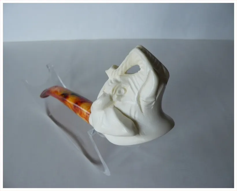 Hand-carved elephant Turkish block meerschaum pipe, product ANI-14