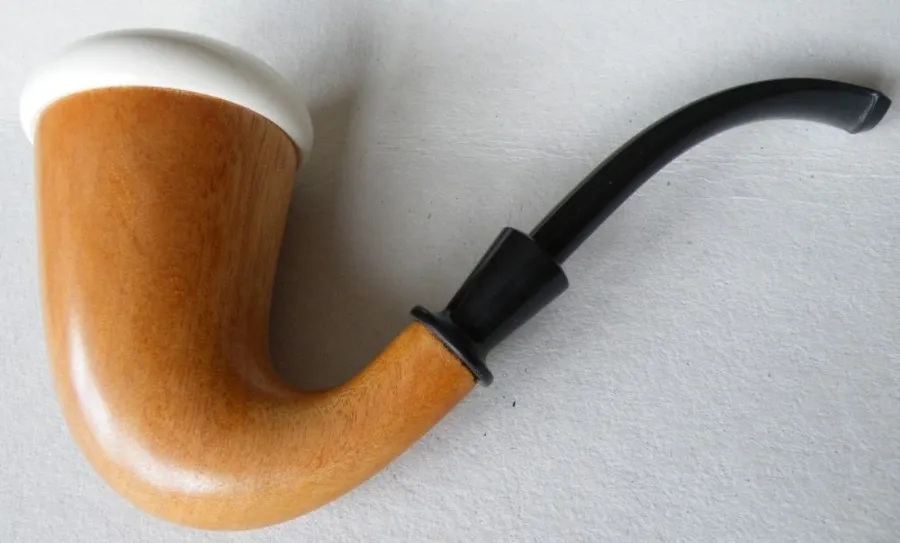Hand-carved calabash Turkish block meerschaum pipe, product CAL-01
