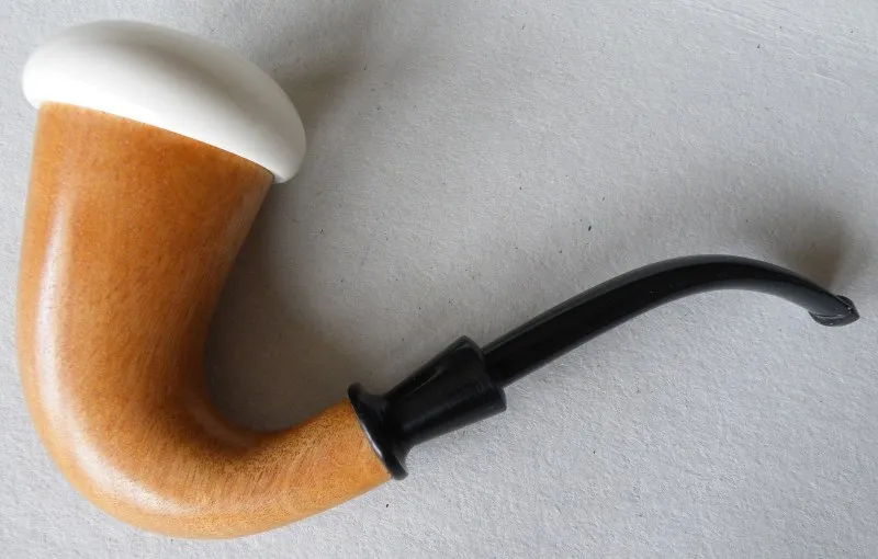 Hand-carved calabash Turkish block meerschaum pipe, product CAL-02