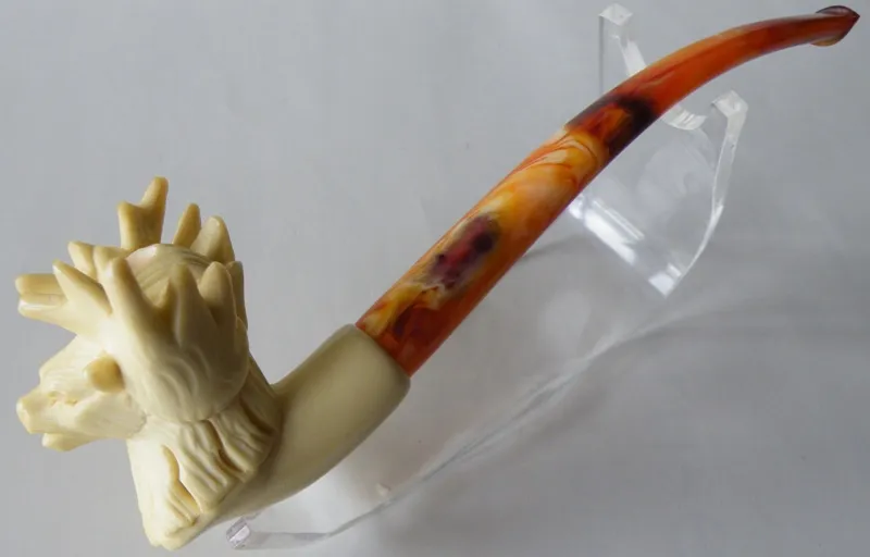 Hand-carved deer cigarette holder Turkish block meerschaum cigarette holder, product CGRTH-16