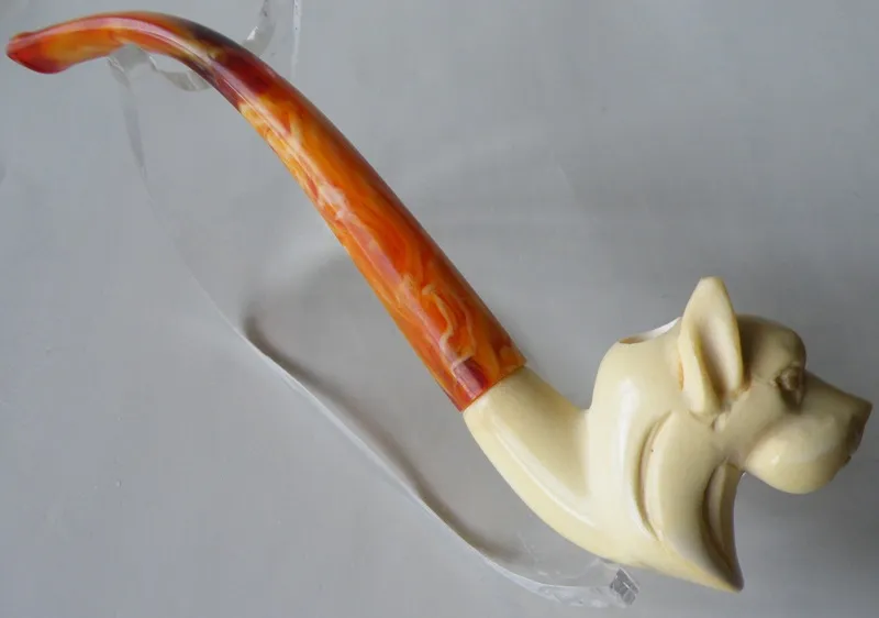 Hand-carved bulldog cigarette holder Turkish block meerschaum cigarette holder, product CGRTH-31