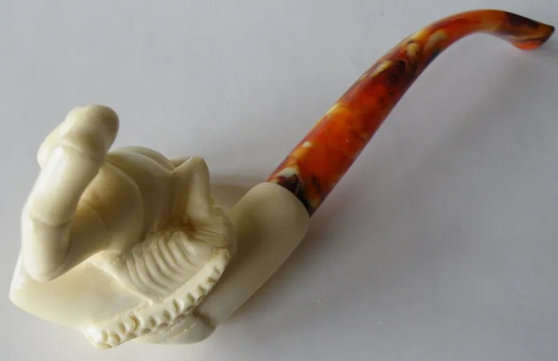 Hand-carved scorpion cigarette holder Turkish block meerschaum cigarette holder, product CGRTH-43