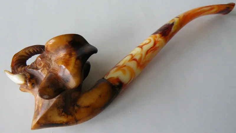 Hand-carved elephant cigarette holder Turkish block meerschaum cigarette holder, product CGRTH-46