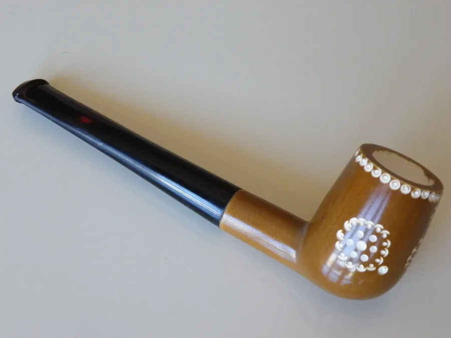 Hand-carved freehand Turkish block meerschaum pipe, product FH-50