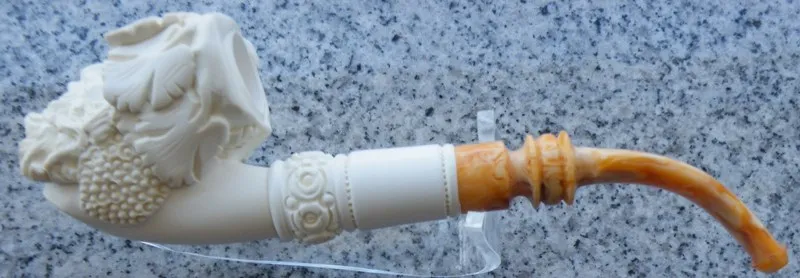Hand-carved mythological Turkish block meerschaum pipe, product MYTH-04