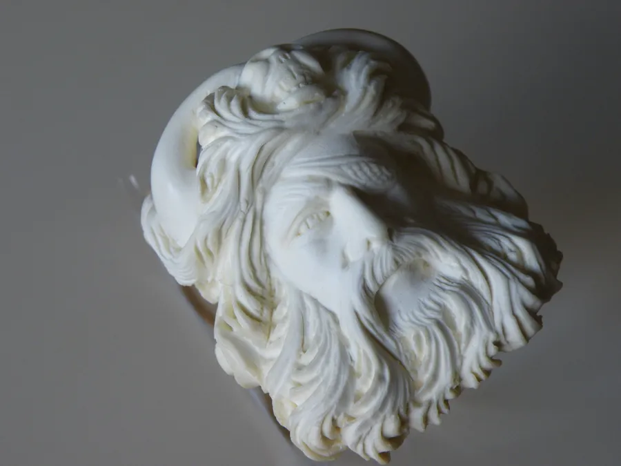 Hand-carved viking Turkish block meerschaum pipe, product VIK-05